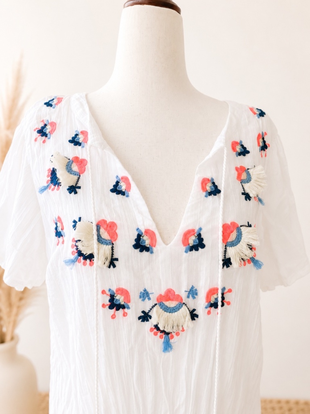 Boden Gauze Midi Dress with Embroidery and Tassel details - Picture 10 of 14